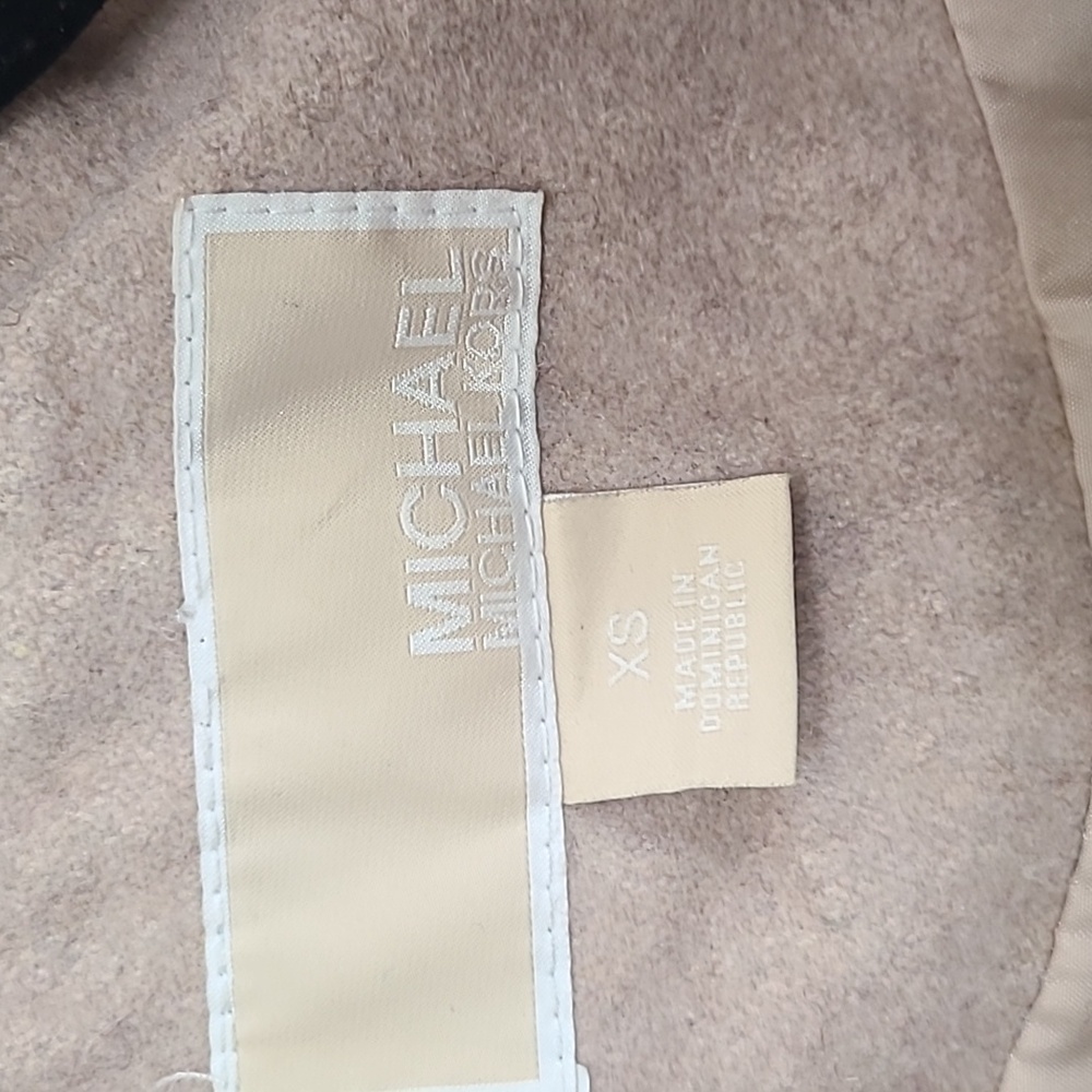 Michael Kors Women Coat XS Tan Gold Buttons Wool Blend Pea Coat Blazer Jacket - Picture 2 of 11